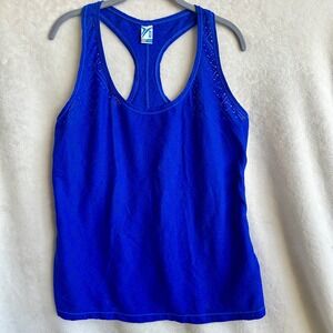 Old Navy Active Deep Bright Blue Mesh Racerback Tank Top Size Large